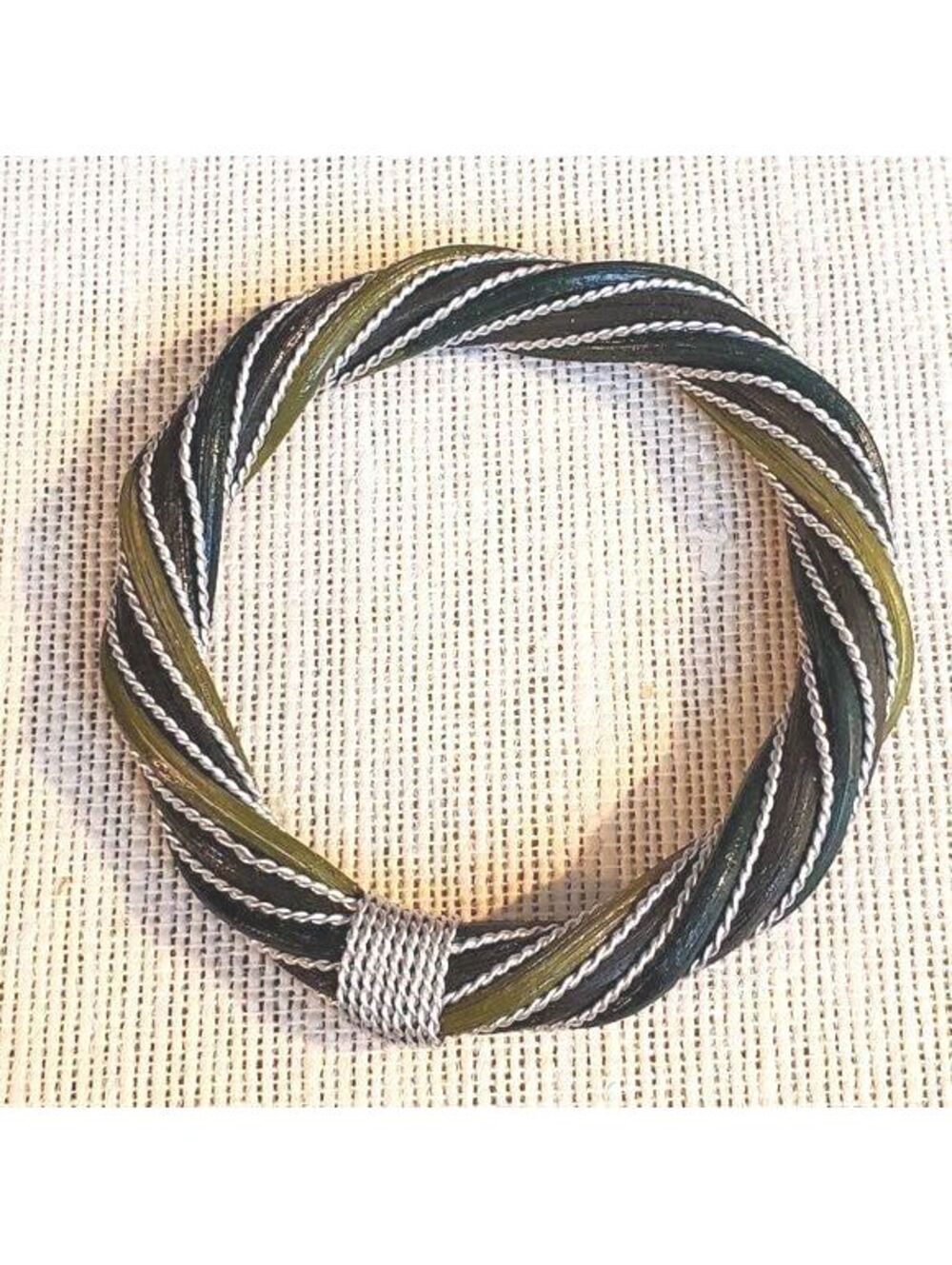 Green Philippines Rattan Twist Bangle